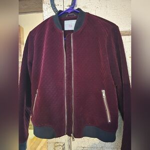 Dorothy Perkins US sz. 6 maroon velvet bomber style jacket good condition